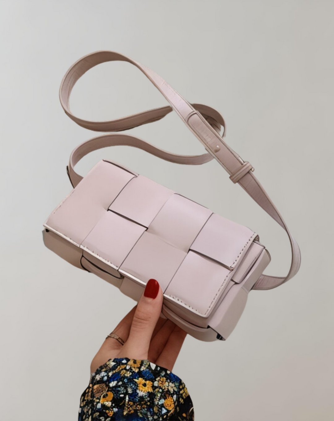 Drune - Geblockte Umhängetasche Vegan Leder Damen | Geflochtene Tasche Frauen