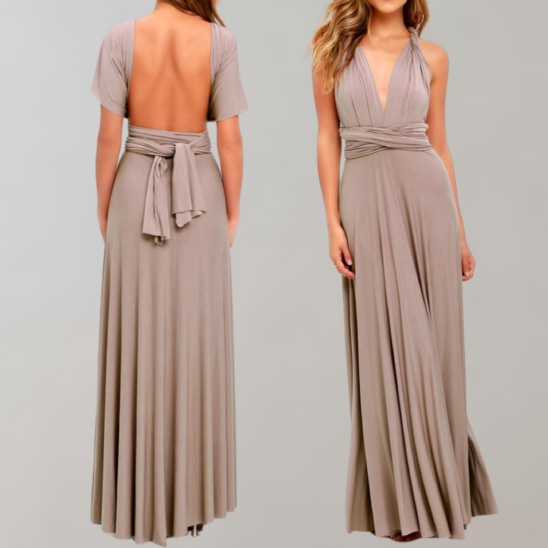 Drune - Schick Maxikleid | Cocktail Kleid Taillengurtel