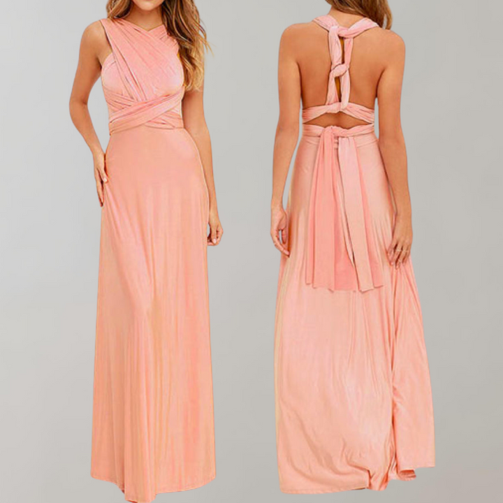 Drune - Schick Maxikleid | Cocktail Kleid Taillengurtel