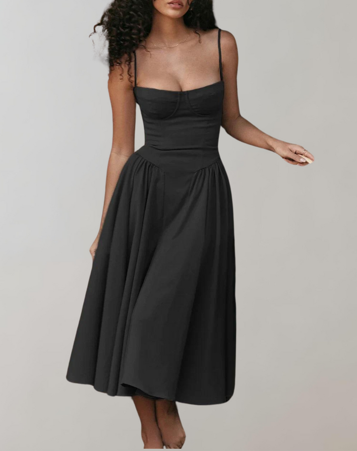 Drune - Schick Cocktail Kleid | Zeitlos Abendkleid Mit tiefem Hals