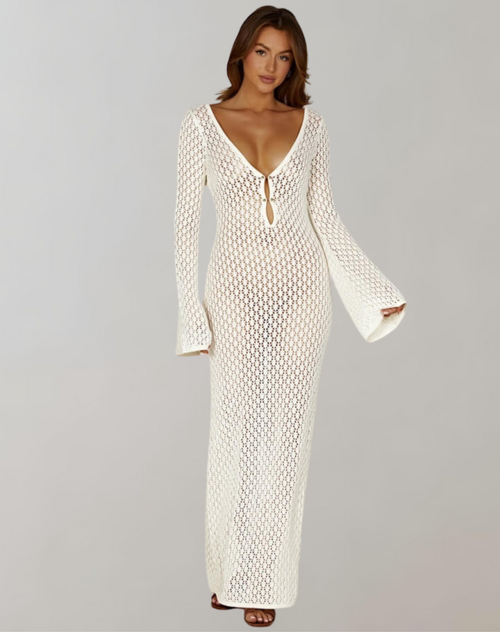Drune - Gehäkeltes Maxikleid | Cover Up Sommerkleid | Sexy Kleid Damen