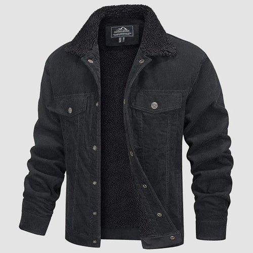 Drune | Jacke mit Fleece Gefüttert mit Knöpfen mit Sherpa Gefütterte Jackejacke für Herren