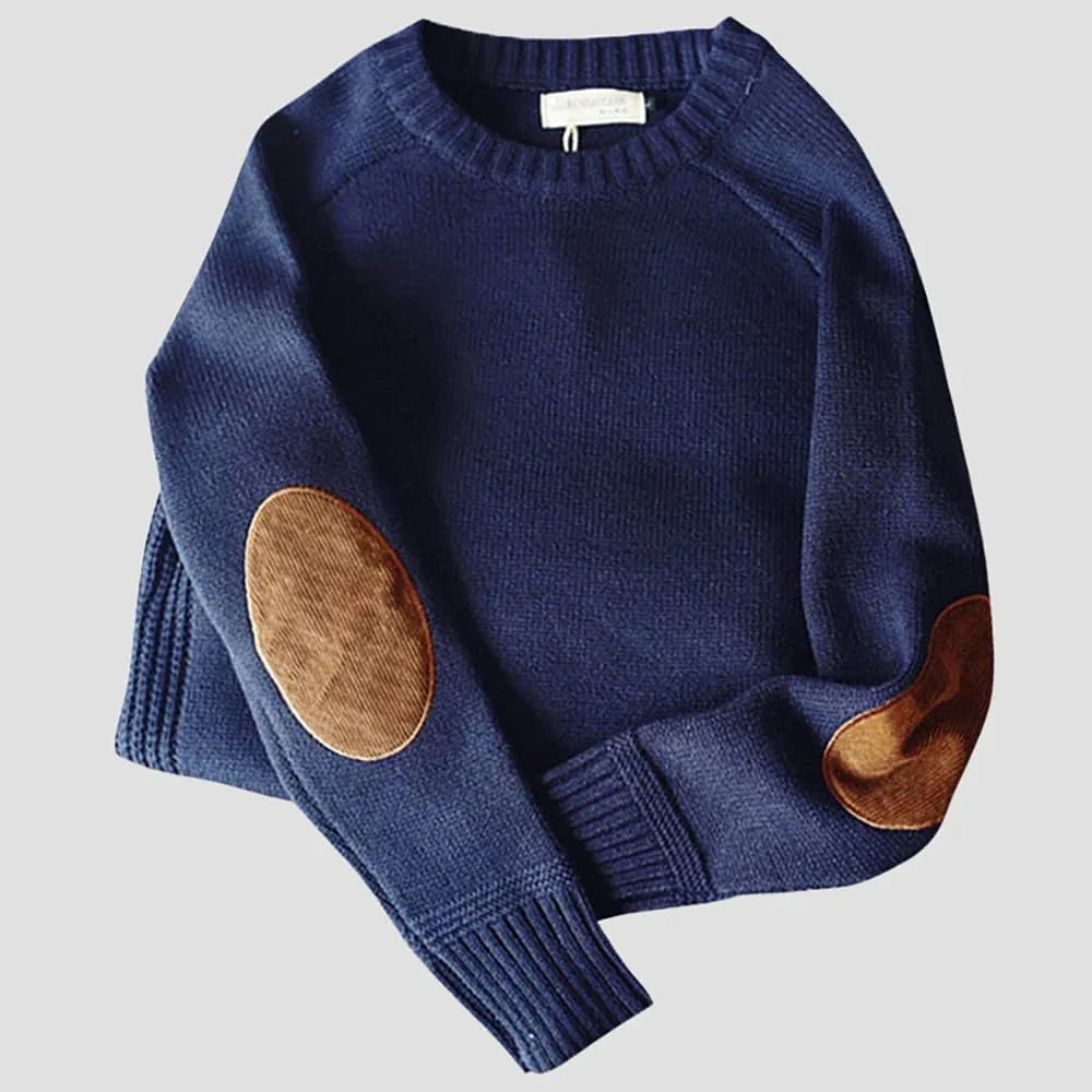 Drune | Corduroy Ellenbogenpatches Pullover für Herren - Lange Ärmel