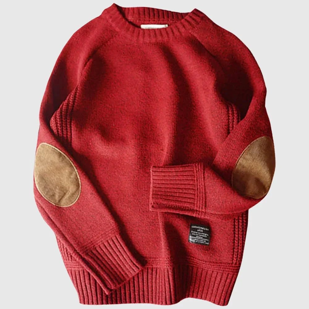 Drune | Corduroy Ellenbogenpatches Pullover für Herren - Lange Ärmel