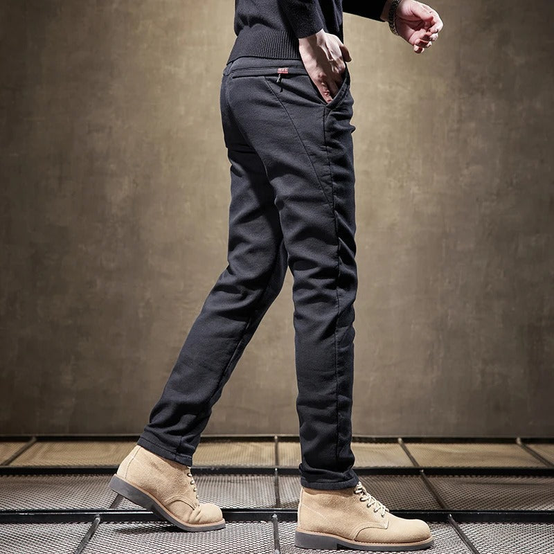 Drune | Corduroy-Hosen für Herren - Slim Fit, Fleece-Futter
