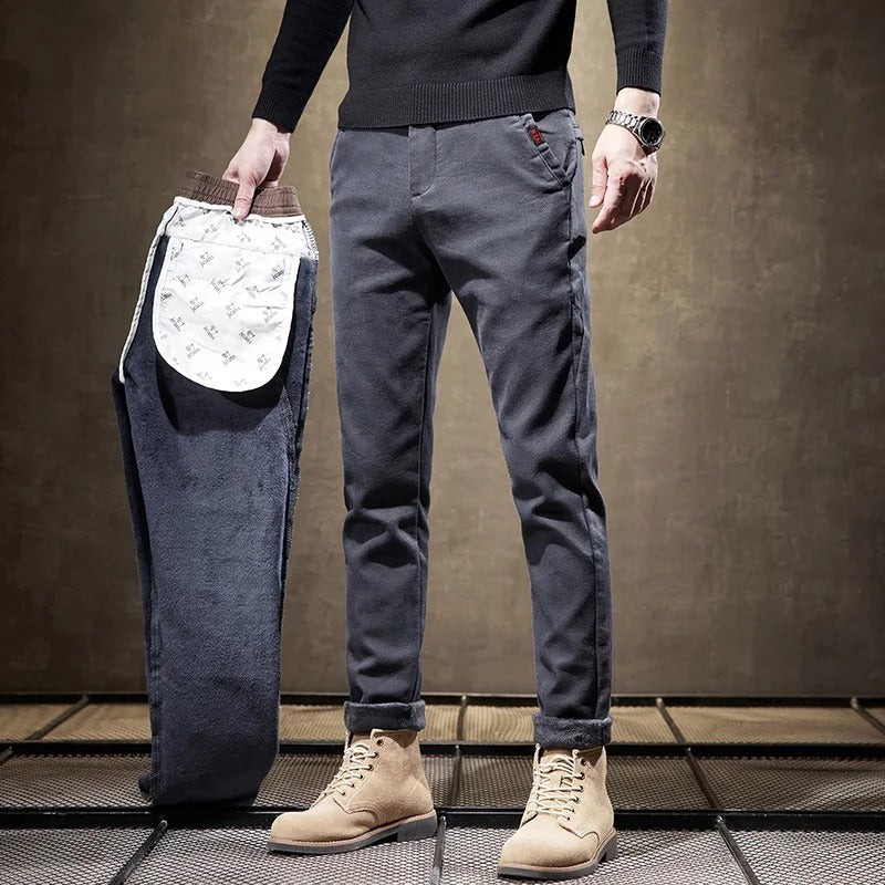 Drune | Corduroy-Hosen für Herren - Slim Fit, Fleece-Futter