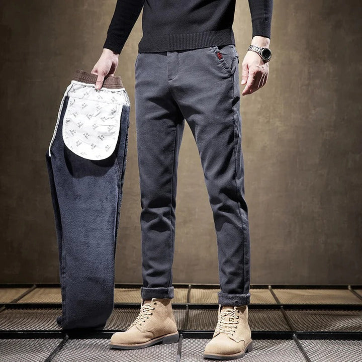 Drune | Corduroy-Hosen für Herren - Slim Fit, Fleece-Futter