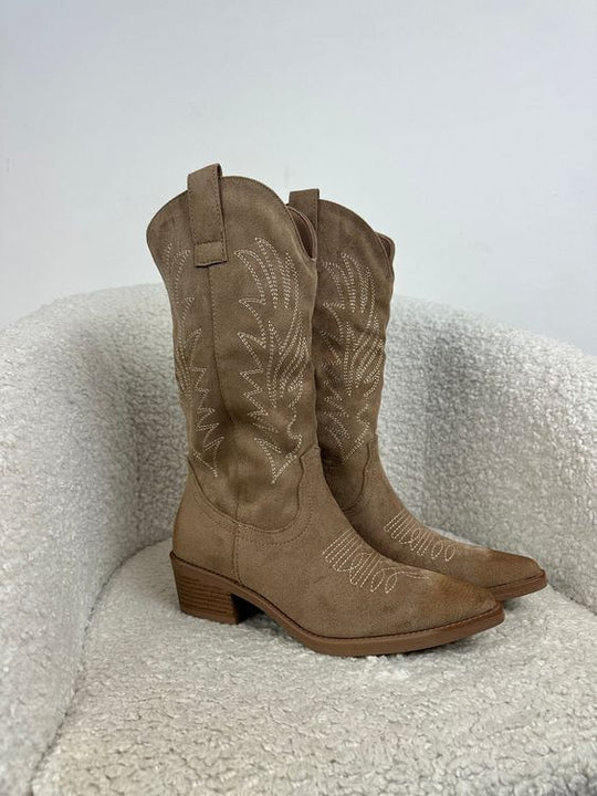 Cowgirl-Stiefel - Western - Blockabsatz - Cowboy-Stiefel - Damenstiefel Drune