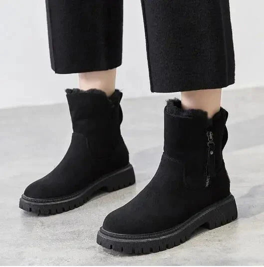 Drune | Gemütliche Samt-Schneestiefel für Frauen – Stilvoll & Warm