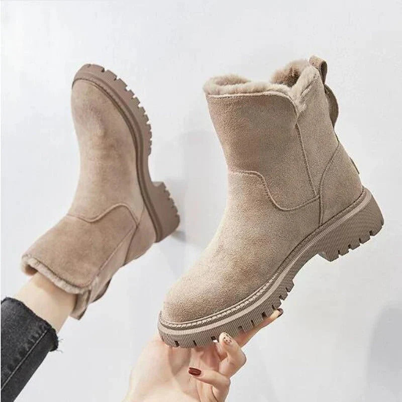 Drune | Gemütliche Samt-Schneestiefel für Frauen – Stilvoll & Warm