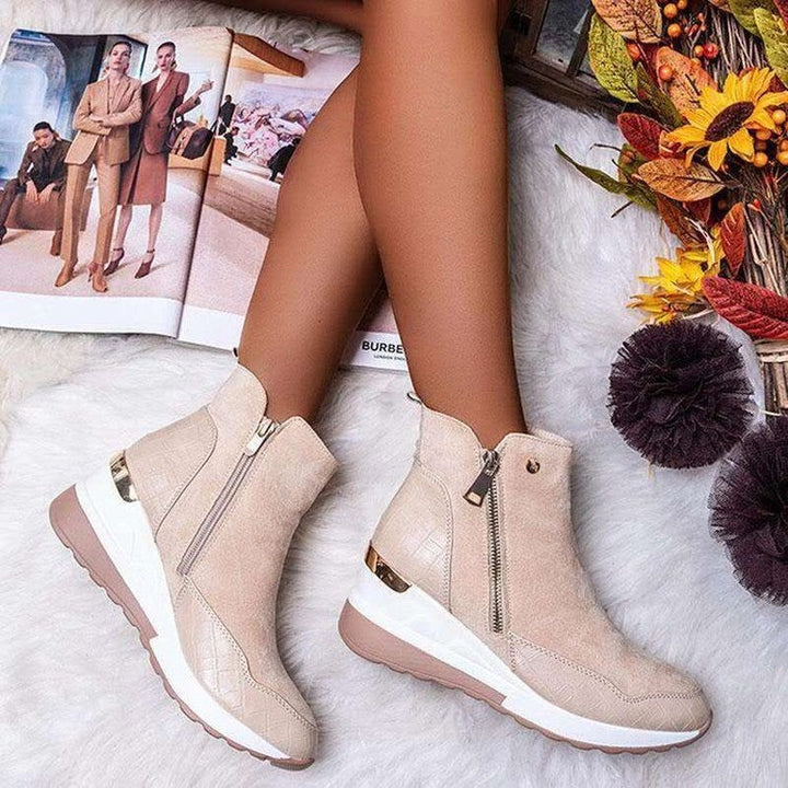 Drune | Damen Leder Absatz Stiefeletten