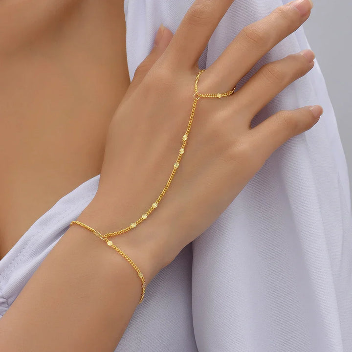 Drune | Kreative Kleine Kettenarmband Fingerringe
