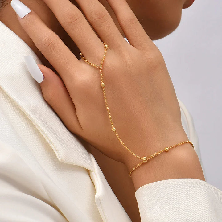 Drune | Kreative Kleine Kettenarmband Fingerringe