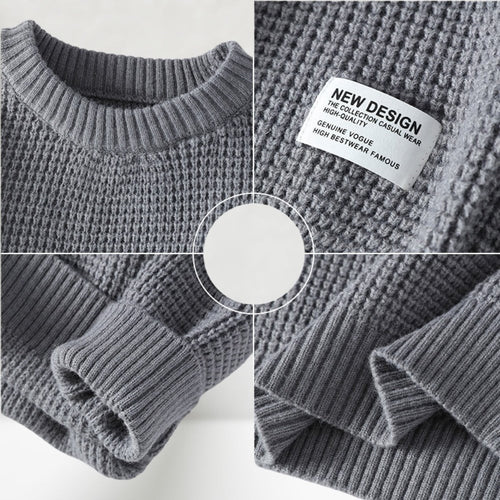 Drune | Rundhalsausschnitt Strickpullover für Männer - Regelmäßige Länge