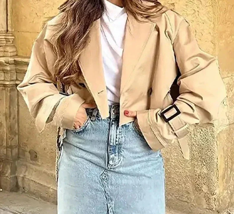 Drune - Stilvoller Cropped Trenchcoat