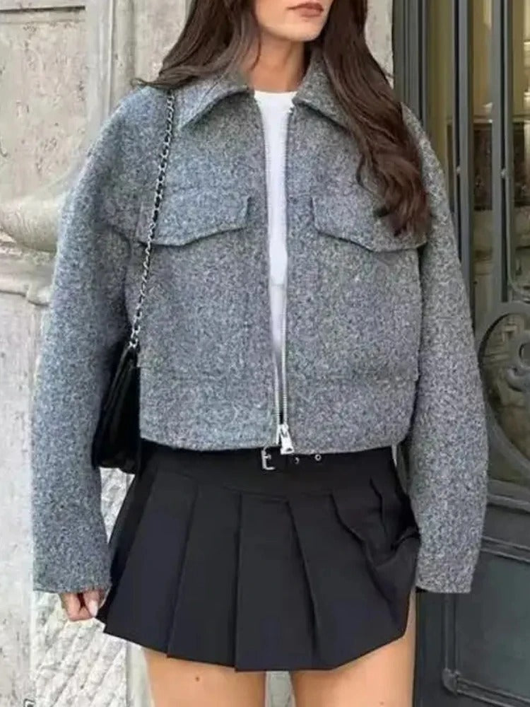 Drune | Gestutzte Tweed Winterjacke Damen
