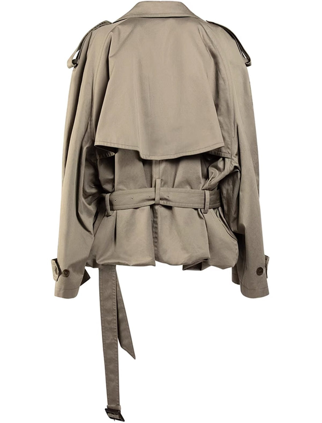 Drune | Damen Moderne Gekürzte Trenchcoat mit Langen Ärmeln