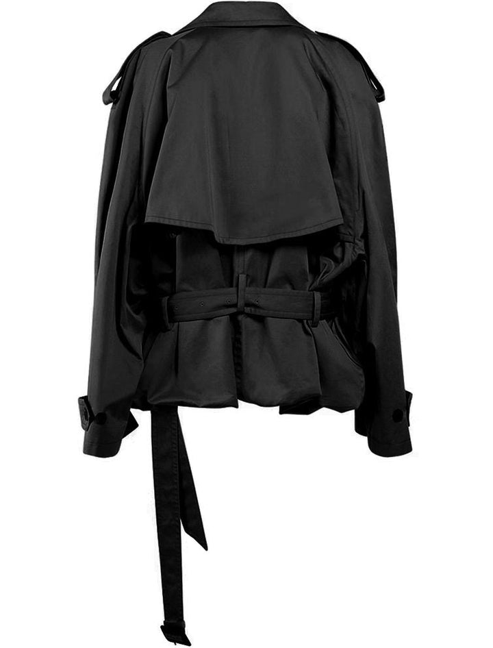 Drune | Damen Moderne Gekürzte Trenchcoat mit Langen Ärmeln