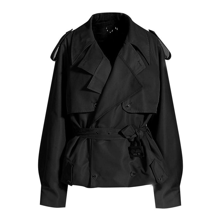 Drune | Damen Moderne Gekürzte Trenchcoat mit Langen Ärmeln