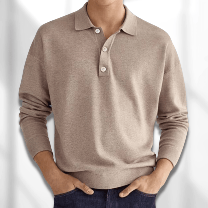 Drune | Langärmeliger Poloshirt Für Herren