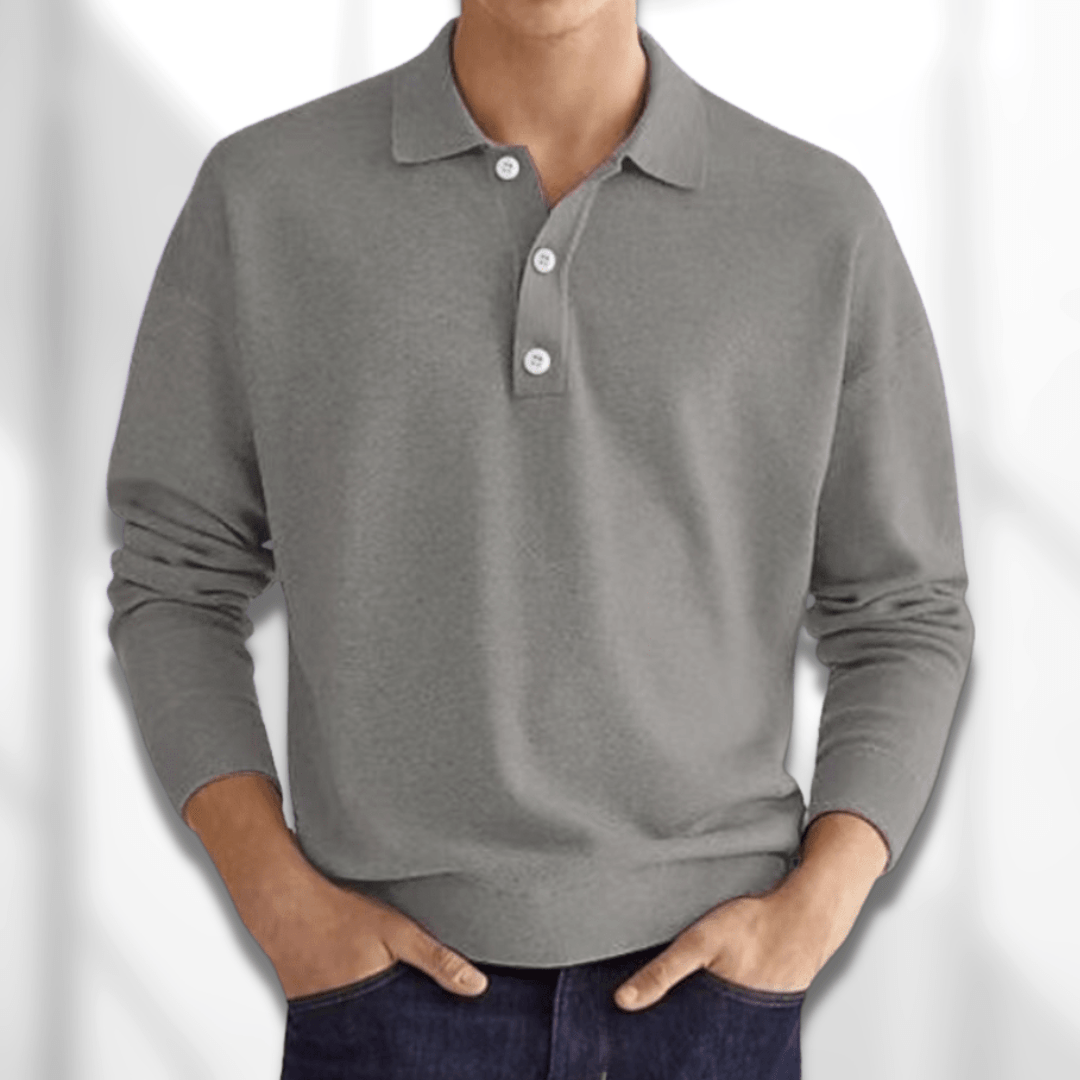 Drune | Langärmeliger Poloshirt Für Herren