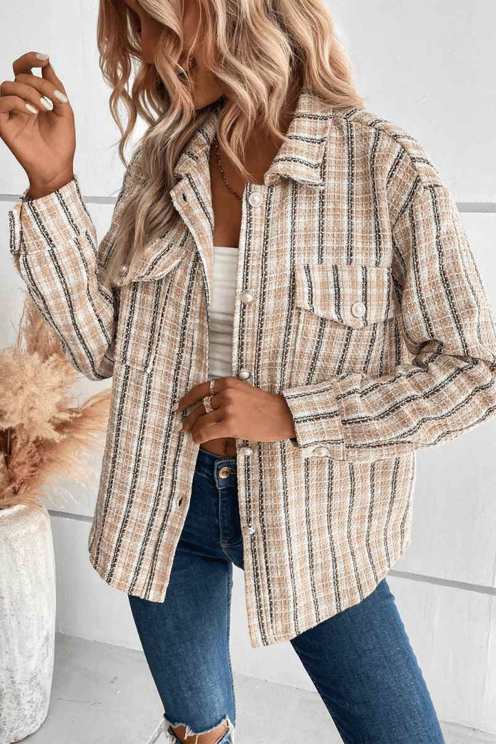 Drune | Ernte Plaid Shacket - Beige
