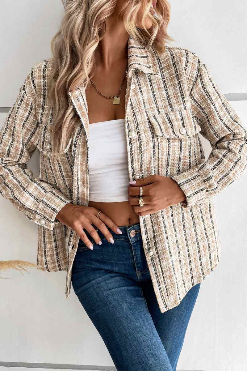 Drune | Ernte Plaid Shacket - Beige