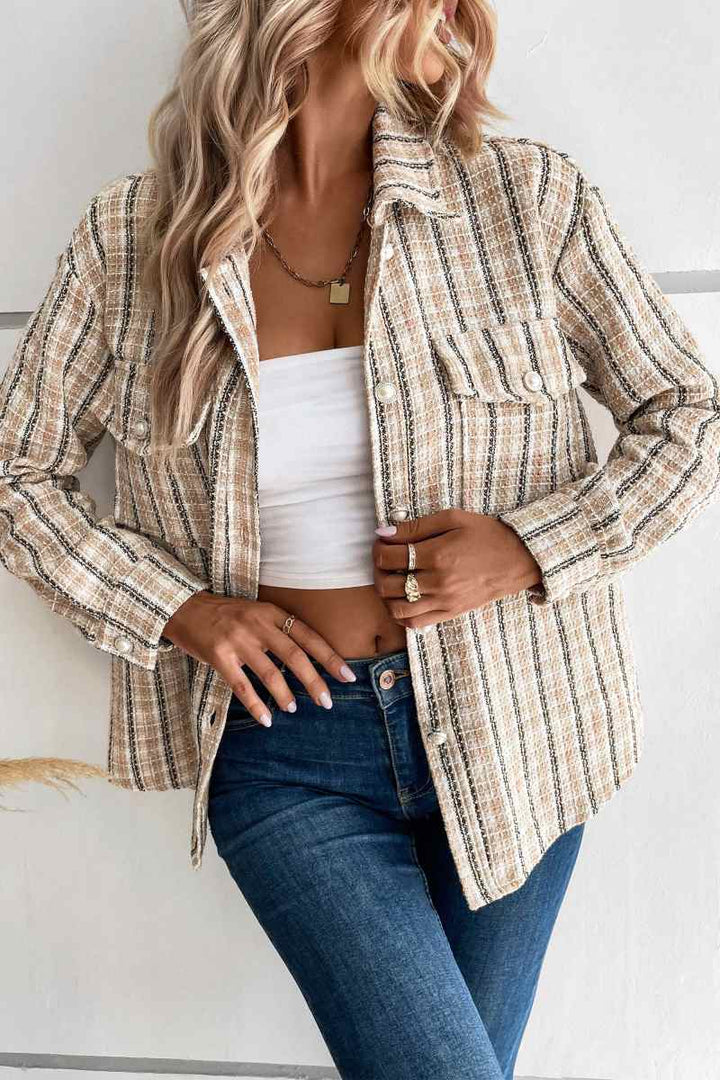 Drune | Ernte Plaid Shacket - Beige