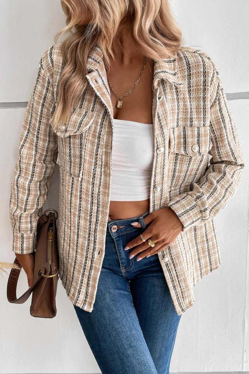 Drune | Ernte Plaid Shacket - Beige