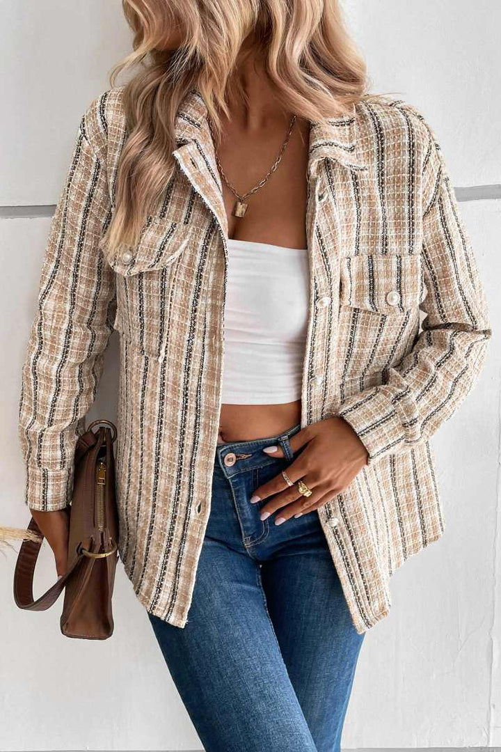 Drune | Ernte Plaid Shacket - Beige