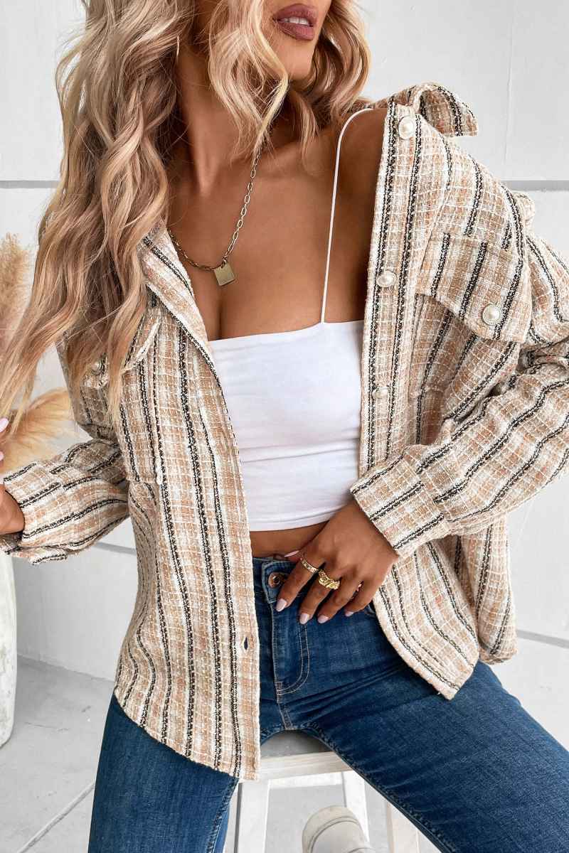 Drune | Ernte Plaid Shacket - Beige