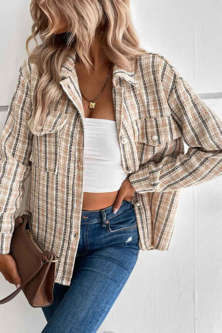 Drune | Ernte Plaid Shacket - Beige