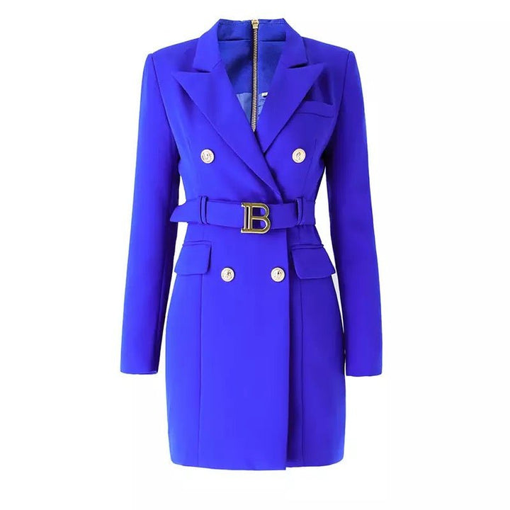Drune | Doppelreiher Blazer Kleid - Goldene Knopfakzente - Maßgeschneiderte Eleganz - Vielseitiger Stil