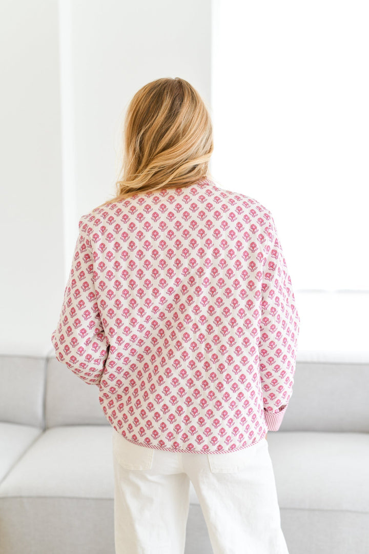 Drune | Bedruckte gesteppte Jacke - Baby Pink