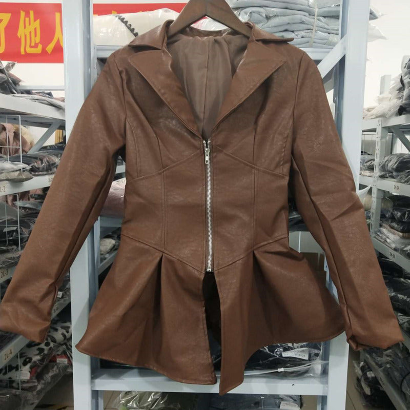 Drune | Sommerzeit Hochbund PU Lederjacke
