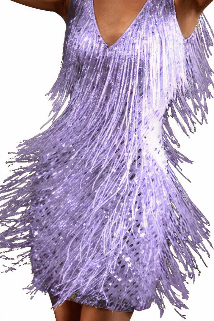 Irisierende Quasten Kleid