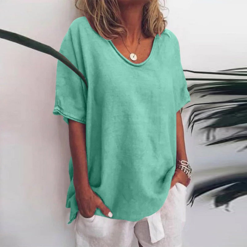 Drune | Damen Rundhals-Shirt Unifarben