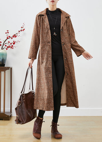 Drune | Khaki Oversized Druck Baumwolle Trenchcoats