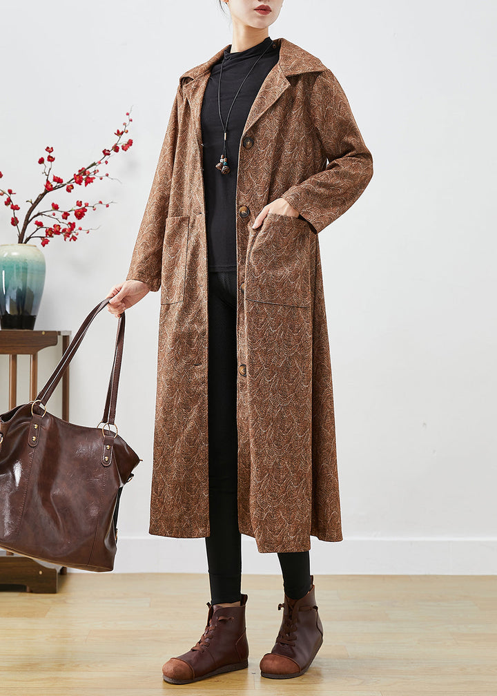 Drune | Khaki Oversized Druck Baumwolle Trenchcoats