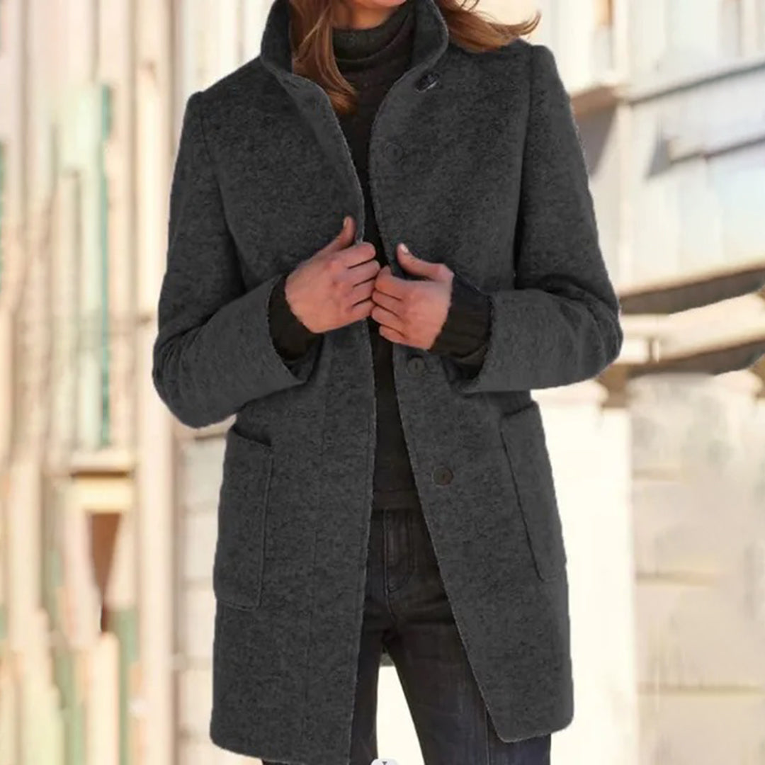 Drune | Mittellanger Wintermantel Für Damen - Stehkragen