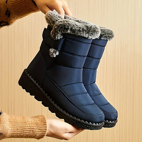 Drune | Damen Plüschgefütterte Wadenhohe Schneestiefel