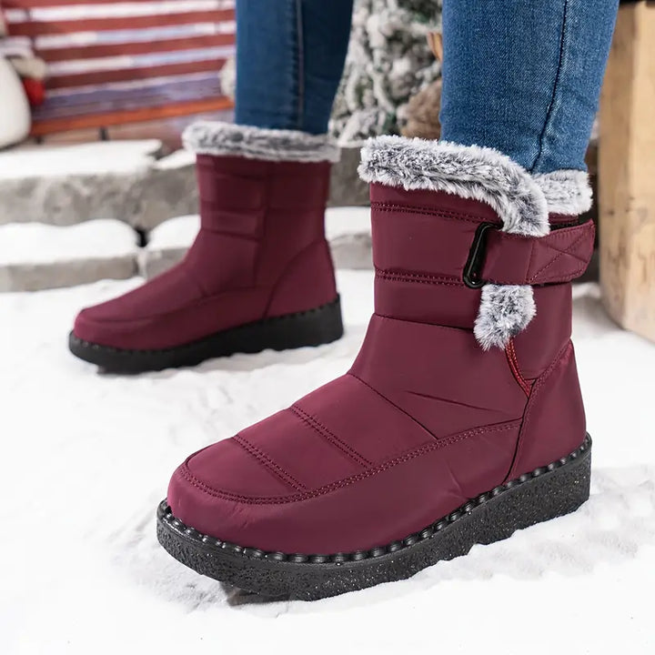 Drune | Damen Plüschgefütterte Wadenhohe Schneestiefel