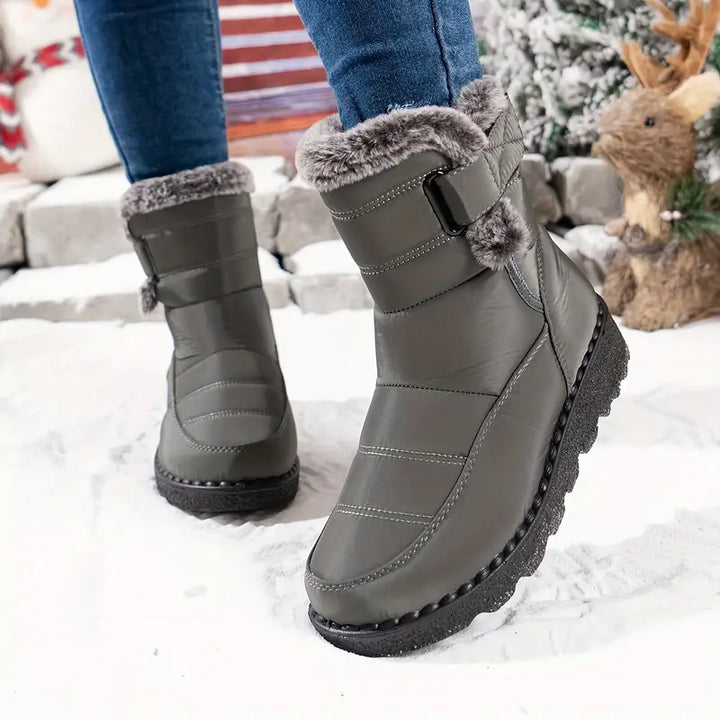 Drune | Damen Plüschgefütterte Wadenhohe Schneestiefel