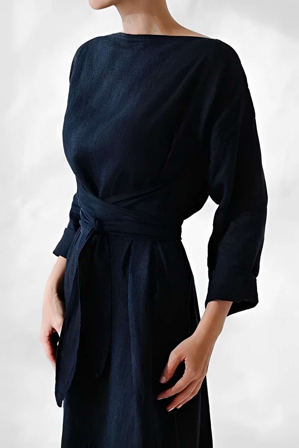 Drune | Leinen Wickel Maxikleid