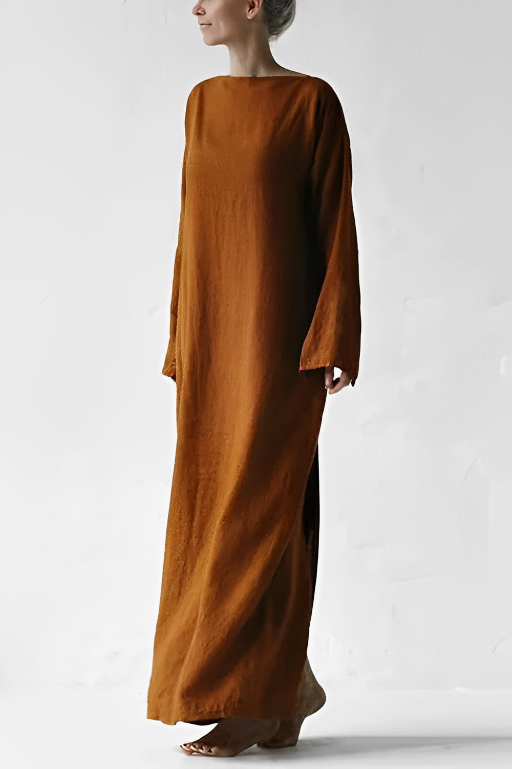 Drune | Leinen Wickel Maxikleid