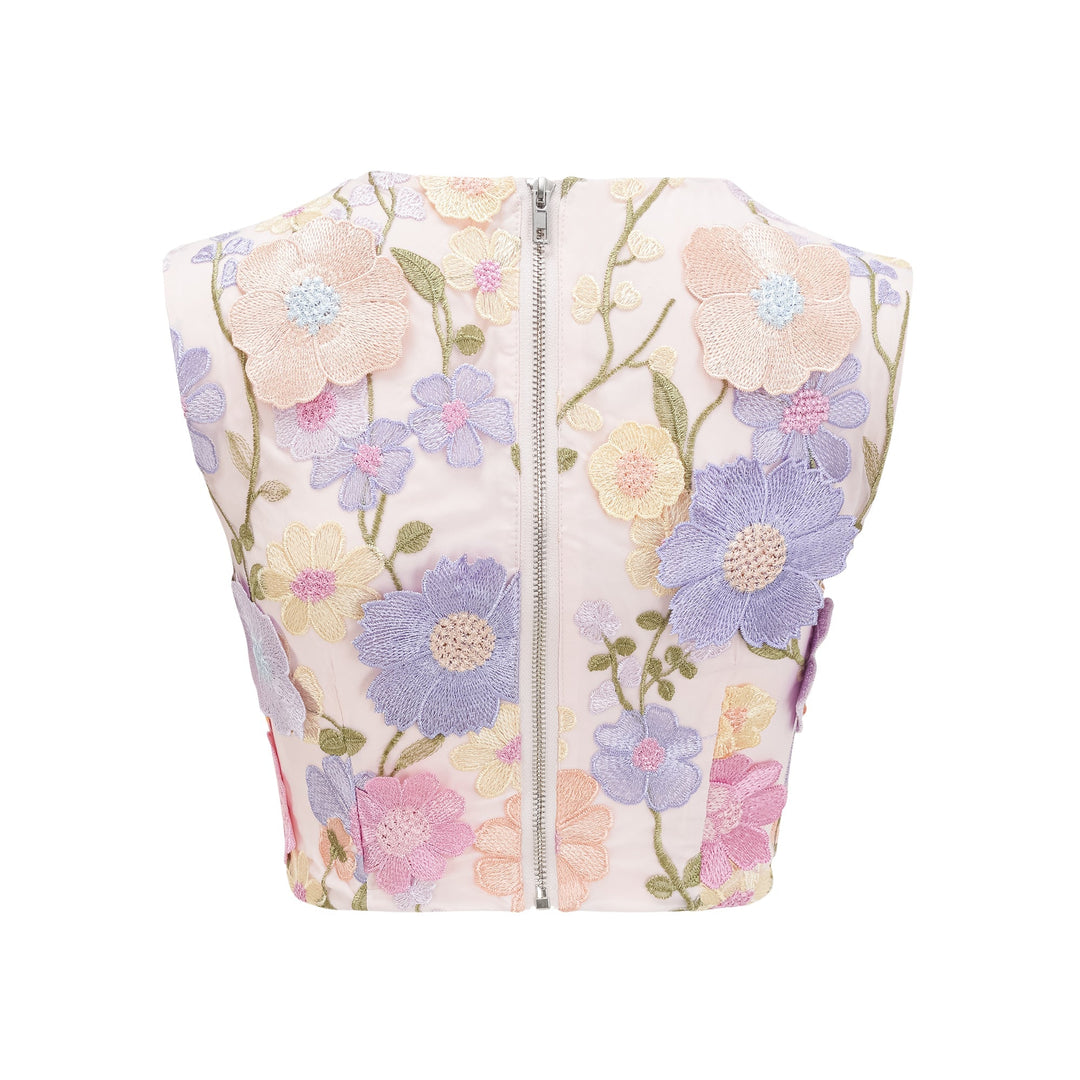 Drune | Petal Besticktes Top & Rock Passendes Set