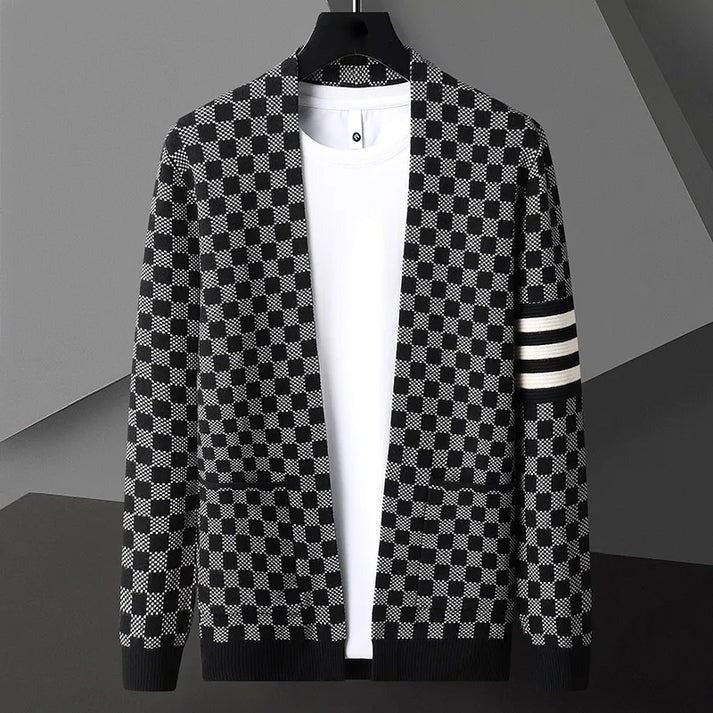 Drune | Gemusteter Cardigan Strick Elegant, Stilvoll