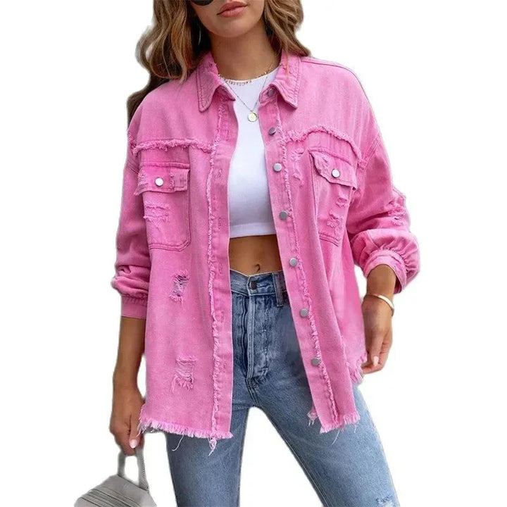Drune - Lässige Jeansjacke in Übergröße