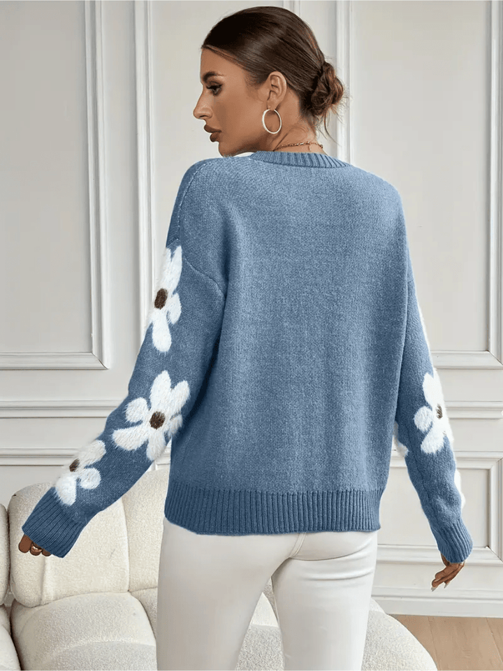 Drune | Bequemes Blumenmuster Sweatshirt