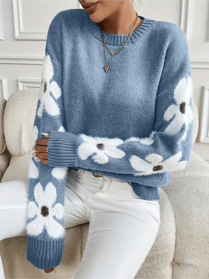 Drune | Bequemes Blumenmuster Sweatshirt